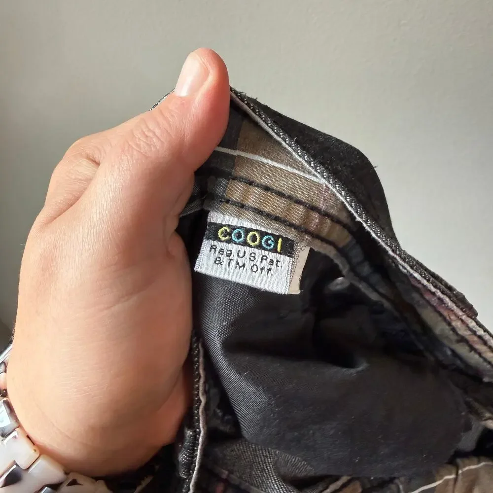 Vintage 90s Y2K Coogi Men's Leather Patch Dark Wash Baggy Jeans Size 38 x 32